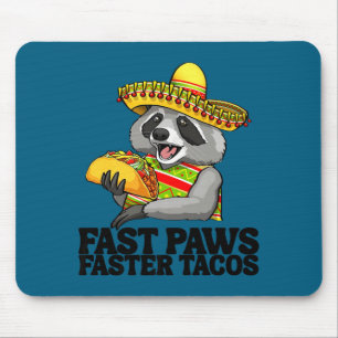 Mexican racoon cinco de mayo funny cute eating mouse mat