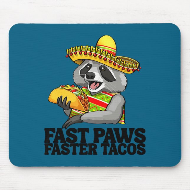 Mexican racoon cinco de mayo funny cute eating mouse mat (Front)