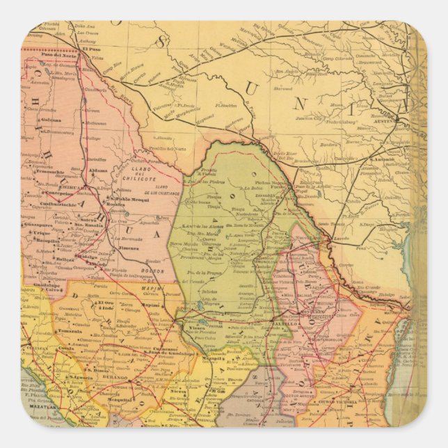 Mexican Railroads Square Sticker (Front)