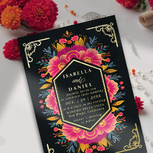 Mexican Rancho Bold Rustic Flowers Gold Wedding