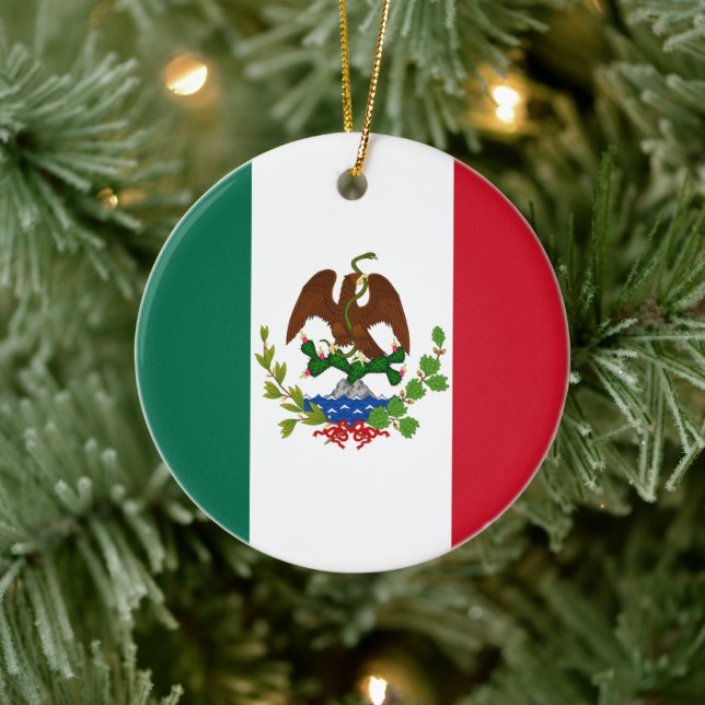 Mexican Republic Flag: 1824-1835, Santa Anna Ceramic Tree Decoration (Tree)