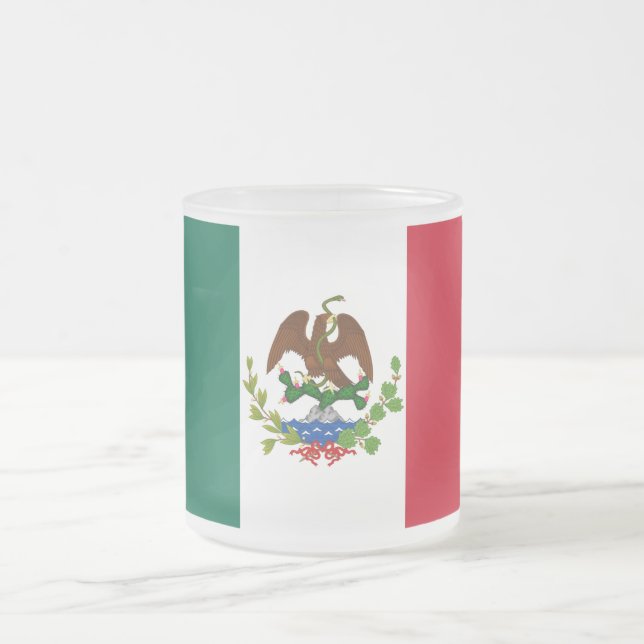 Mexican Republic Flag: 1824-1835, Santa Anna Frosted Glass Coffee Mug (Center)
