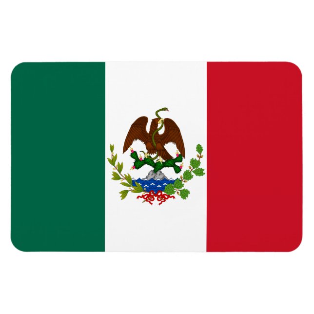 Mexican Republic Flag: 1824-1835, Santa Anna Magnet (Horizontal)