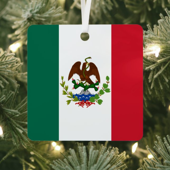 Mexican Republic Flag: 1824-1835, Santa Anna Metal Tree Decoration (Insitu)
