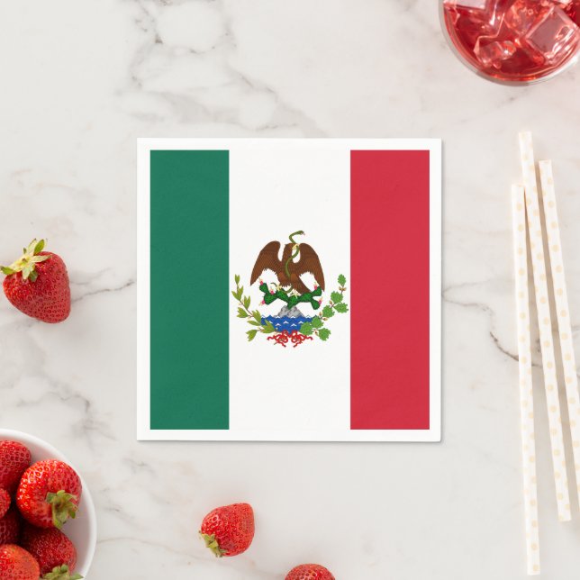Mexican Republic Flag: 1824-1835, Santa Anna Napkin (Insitu)