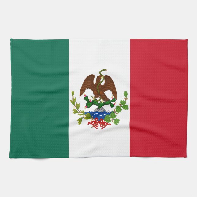 Mexican Republic Flag: 1824-1835, Santa Anna Tea Towel (Horizontal)
