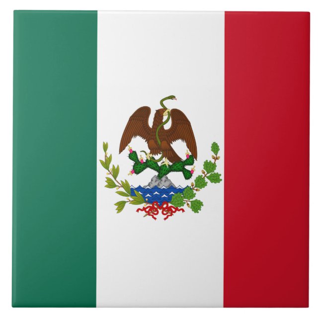 Mexican Republic Flag: 1824-1835, Santa Anna Tile (Front)