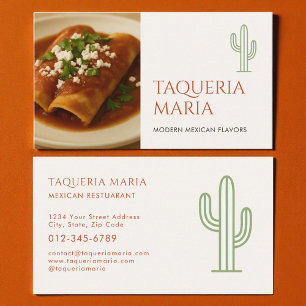 Mexican Restaurant Catering Service Photo Business Card