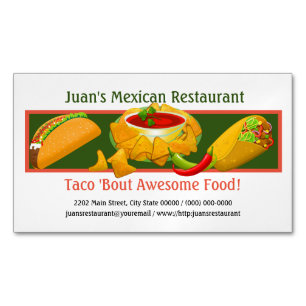 Mexican Restaurant Custom Magnetic Business Card