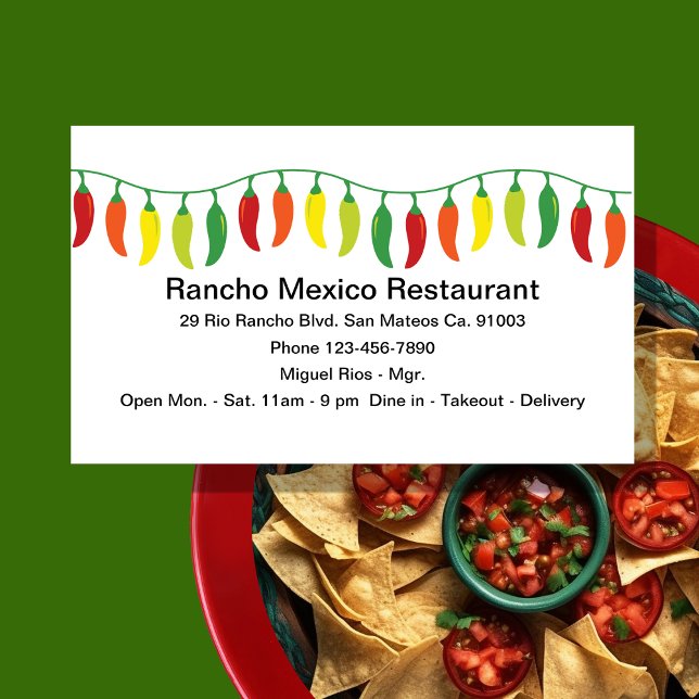 Mexican Restaurant Design Business Card (Creator Uploaded)
