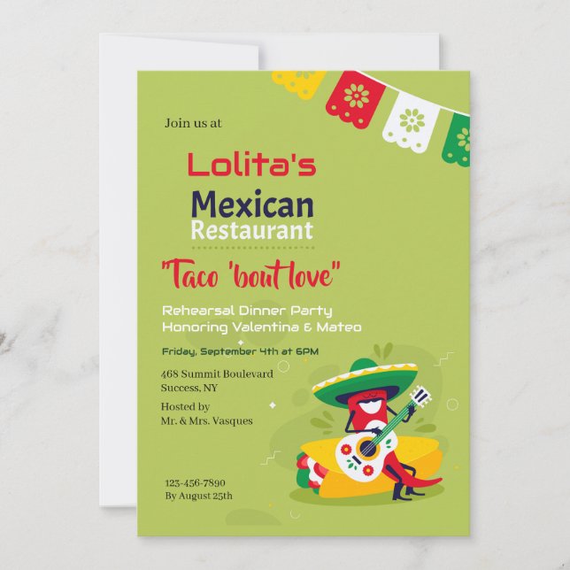 Mexican Restaurant Invitation (Front)