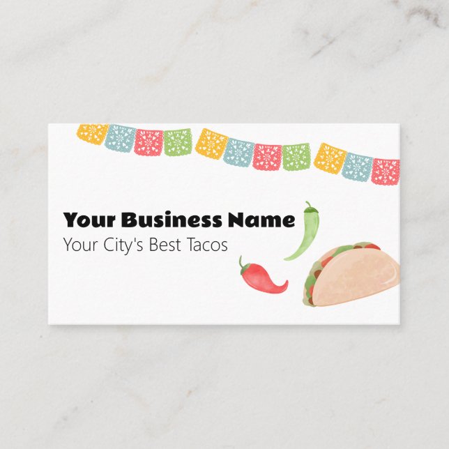 Mexican Restaurant Tacos Business Card (Front)