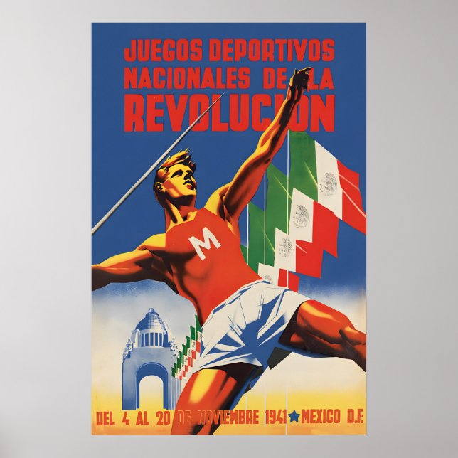 Mexican Revolution Games Poster Vintage WWII (Front)