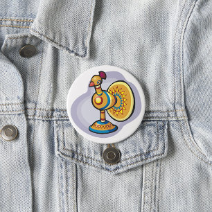 Mexican Rooster Toy 7.5 Cm Round Badge