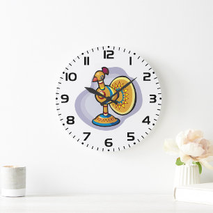 Mexican Rooster Toy Large Clock