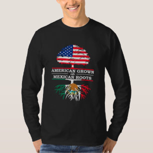 Mexican Roots American Grown Flag T-Shirt