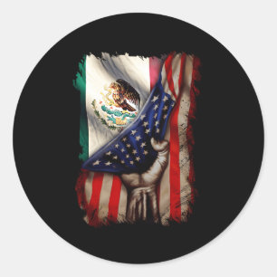 Mexican Roots American Mexican Flag Mexico Is Call Classic Round Sticker