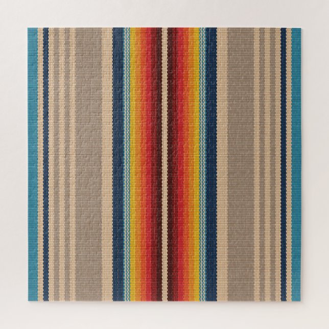 Mexican Rug: Colourful Stripes Seamless. Jigsaw Puzzle (Vertical)