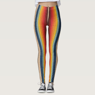 Mexican Rug: Colourful Stripes Seamless. Leggings