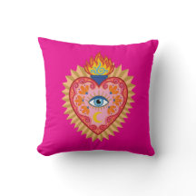 Mexican Sacred Heart with Protective Eye and Flame