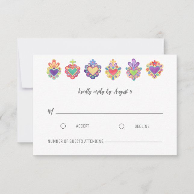 MEXICAN SACRED HEARTS RSVP CARD (Front)