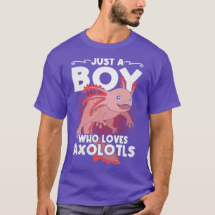 Mexican Salamander Just A Boy Who Loves Axolotls T-Shirt