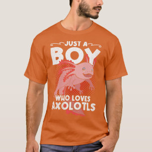 Mexican Salamander Just A Boy Who Loves Axolotls T-Shirt