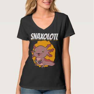 Mexican Salamander Snaxolotl Amphibian Snacks Axo T-Shirt