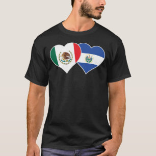 Mexican Salvadorian Flag Heart Mexico El Salvador T-Shirt