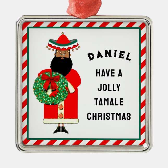 Mexican Santa Ceramic Ornament (Front)