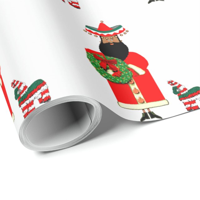 Mexican Santa Gift Wrapping Paper (Roll Corner)