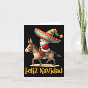 Mexican Santa Riding Donkey Christmas Navidad Mexi Card