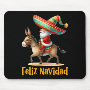 Mexican Santa Riding Donkey Christmas Navidad Mexi Mouse Mat