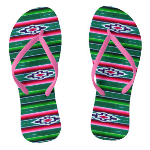 Mexican Sarape Pattern Flip Flops
