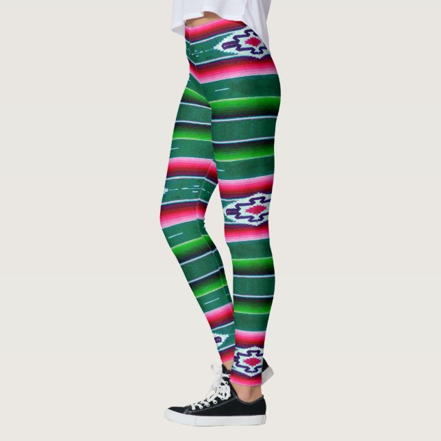 Mexican Sarape Pattern Leggings (Left)