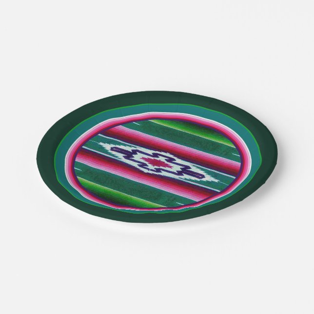 Mexican Sarape Pattern Paper Plate (Angled)