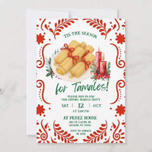 Mexican Season for Tamales Christmas Fiesta Invitation