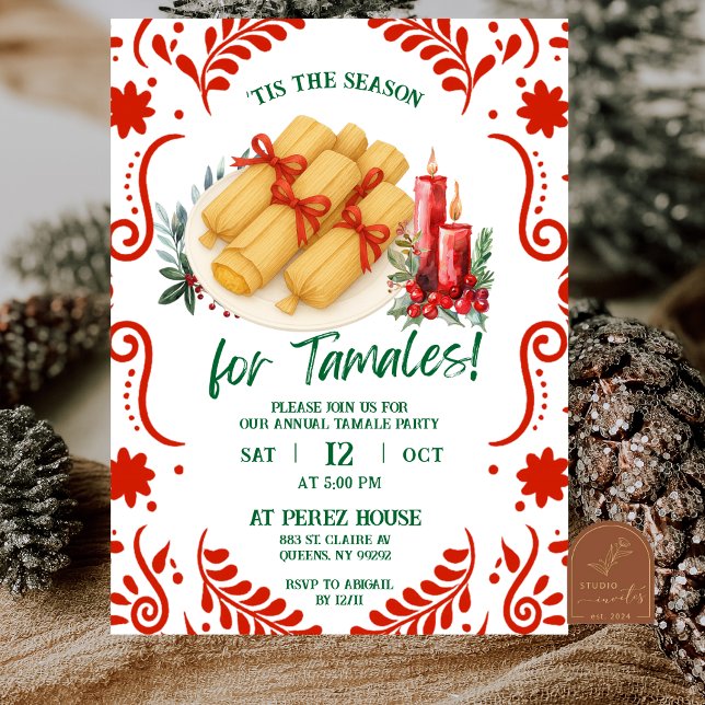 Mexican Season for Tamales Christmas Fiesta Invitation (Creator Uploaded)