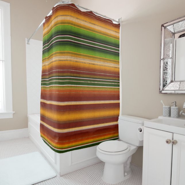 Mexican serape #1 shower curtain (In Situ)