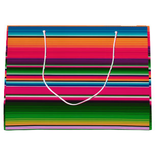 Mexican Serape Blanket Stripes Mexico Colourful Large Gift Bag