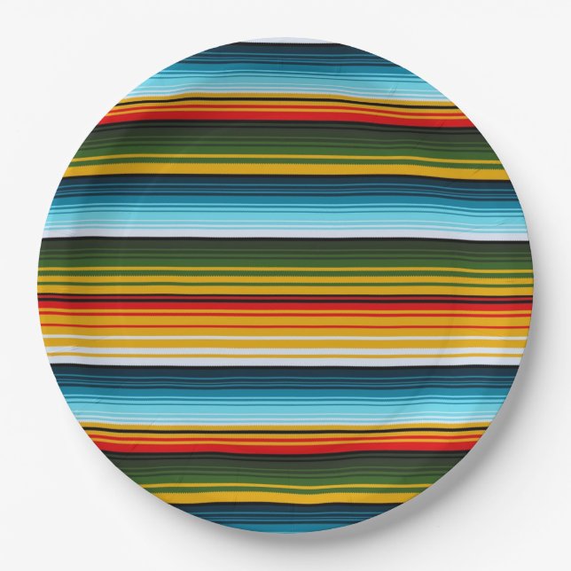 Mexican Serape Fiesta Party  Paper Plate (Front)