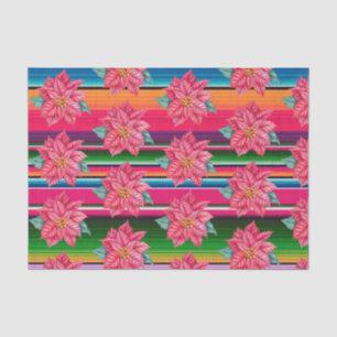 Mexican Serape Poinsettia Mexico Christmas   Tissue Paper