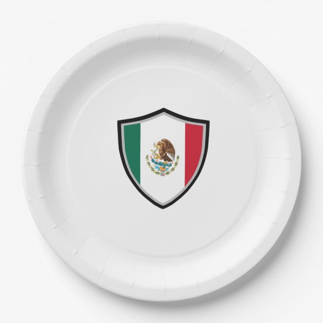 Mexican shield flag paper plate (Front)