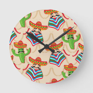 Mexican siesta round clock