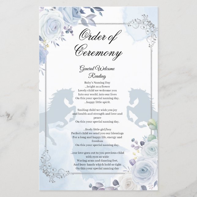 Mexican Silver Baptism Order of Ceremony (Front)