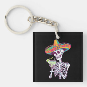 Mexican Skeleton Cinco De Mayo Margarita Fiesta Key Ring