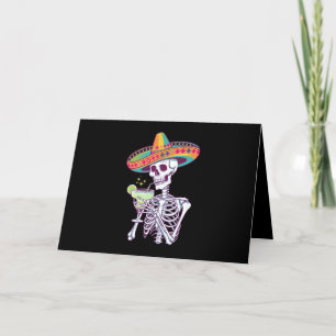 Mexican Skeleton Cinco De Mayo Margarita Fiesta Thank You Card