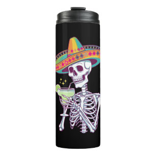 Mexican Skeleton Cinco De Mayo Margarita Fiesta Thermal Tumbler