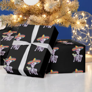 Mexican Skeleton Cinco De Mayo Margarita Fiesta Wrapping Paper