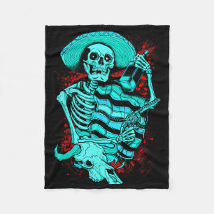 Mexican Skeleton Dead Pistolero Tequila Shirt  Fleece Blanket